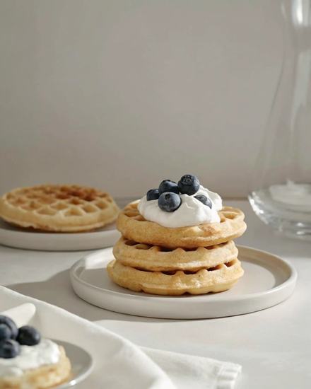 Blueberry Greek Yogurt Waffles