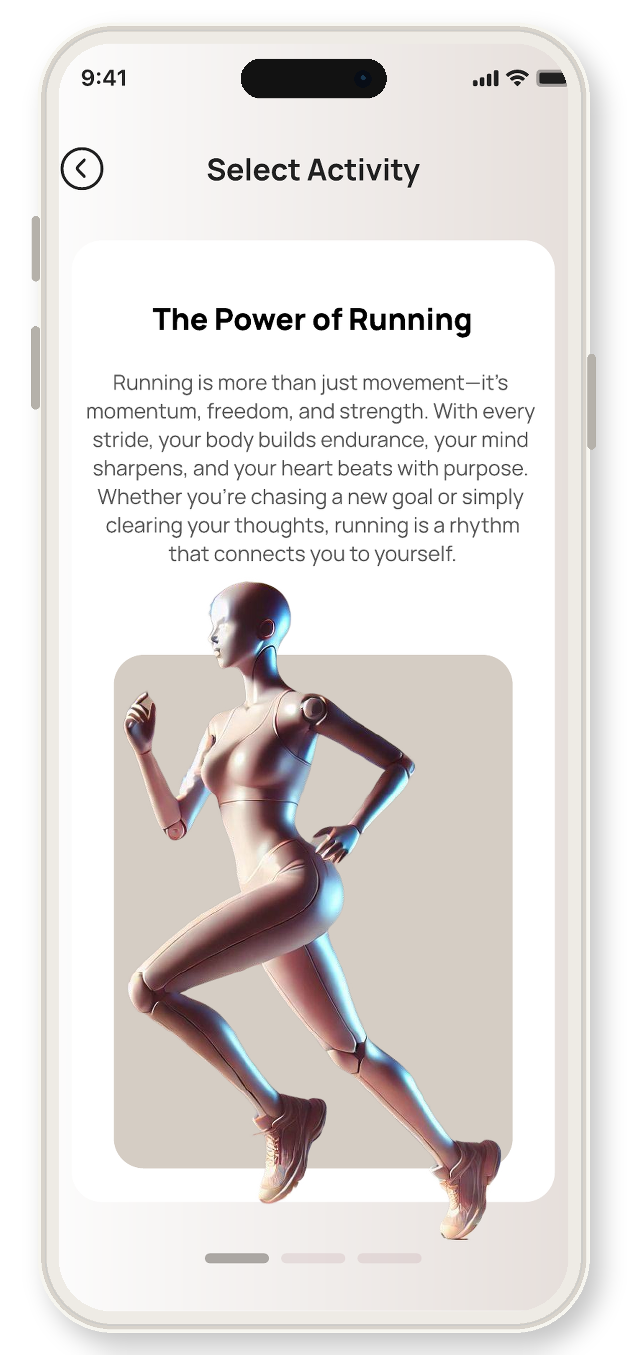 Visual anatomy activity screen in the Formelle app